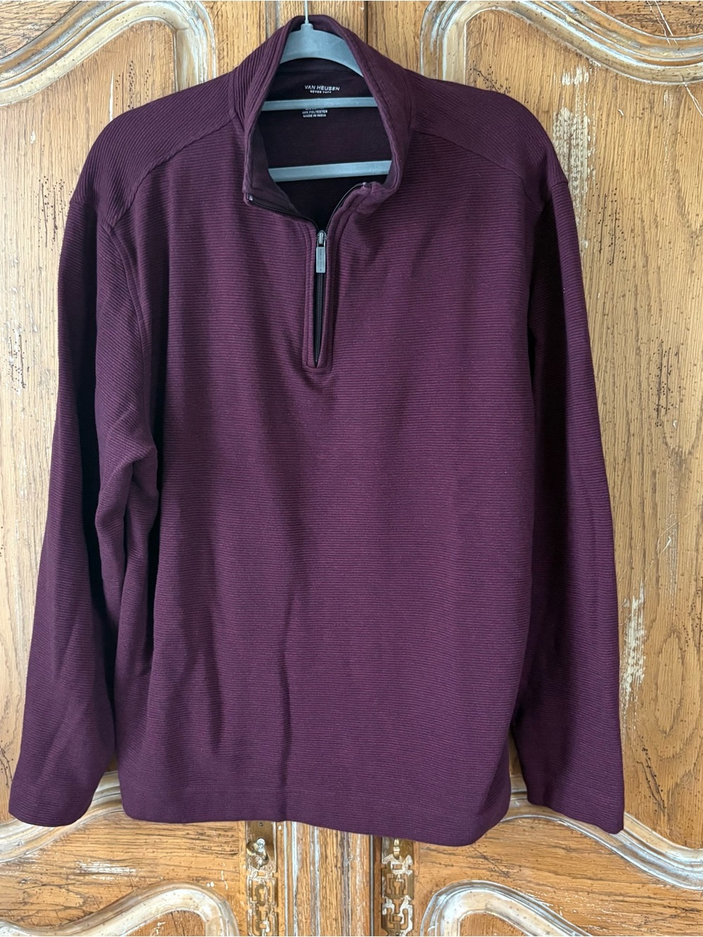 Van Heusen Men's Burgundy Quarter-Zip Sweater